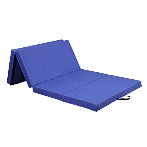 ZENOVA Extra Thick 4'' (10cm) Gymnastics Landing Mat Heavy Duty Folding Gymnastic Mat 8 FT Thick Surface Tumbling Mats - Thumbnail 2