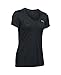 Under Armour Women's Tech V-Neck - Jacquard, Black/Metallic Silver, Small