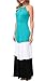 Kranda Ladies Summer Bohemian Halter Sleeveless Chevron Maxi Dress (Small, Teal)