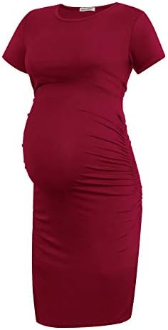 red breastfeeding dress Latched Mama Nursing Maternity Maroon Red Dress Size L Stretch Breastfeeding