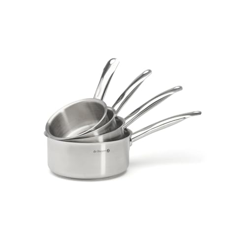 de Buyer - Set aus 4 Stielkasserollen PRIMAPPETY aus Edelstahl - 14/ 16/ 18/ 20 cm - 3501.04, Silber