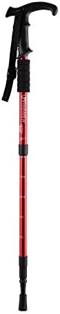 Trekking Poles Anti Shock - Collapsible Adjustable - T Shaped Handle - More Comfortable Use for Wrist, Arms, and Shoulders While Hiking