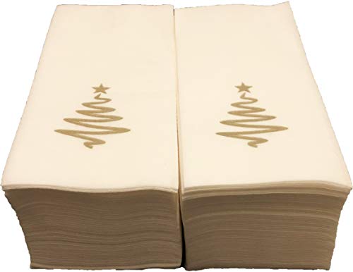 image for WelcomeHome Linen-Feel Christmas Guest Towels Disposable Cloth-Like Pa