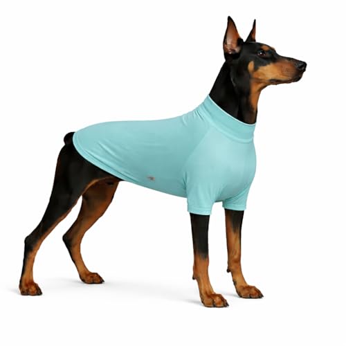 LoveLongLong Spring Summer Cooling Dog T-Shirt with UV Protection and Moisture-Wicking Fabric Blank Color Turquoise 3XL