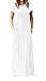 VIISHOW Women's Short Sleeve Loose Plain Maxi Dresses Casual Long Dresses with Pockets (White M)