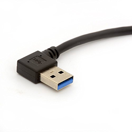 USB 3.0 Extension Cable Angle 90 Degree Adapter Type A Male To Female High Speed Connection, Super fast 5Gbps Data Transfer Sync Charger lead (LEFT)