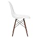 Poly and Bark Vortex Modern Mid-Century Side Chair with Wooden Walnut Legs for Kitchen, Living Room and Dining Room, White (Set of 2)