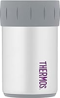 Thermos Stainless Steel Beverage Can Insulator for 12 Ounce Can, Matte White