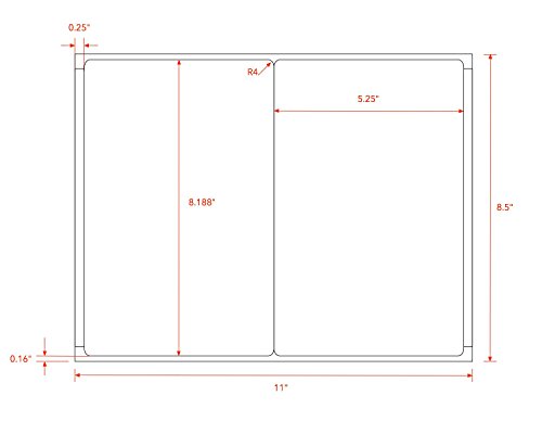 Packzon Shipping Labels with Self Adhesive, Laser Inkjet Printers, 8.5 x 5.5 Inches, White, Pack of 1000