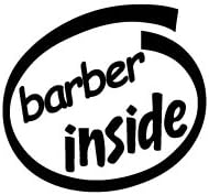 10" Barber Inside Vinyl Sticker Decal