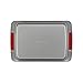Cake Boss Deluxe Nonstick Bakeware 9-Inch by 13-Inch Cake Pan, Gray with Red Silicone Grips