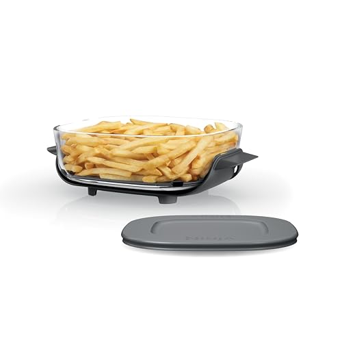 Ninja 2.5-QT CleanCrisp™ Glass Container with Storage lid, Compatible with Ninja Crispi Portable Cooking System, Microwave, Freezer & Dishwasher Safe, PFAS & PTFE Free Glass Cooking Surface, XSKSFNMED