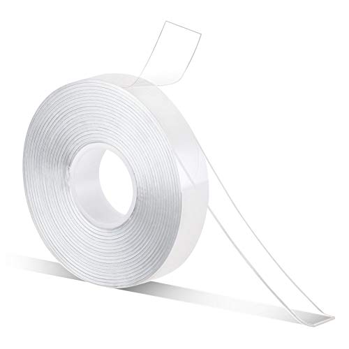 Double Sided Tape Heavy Duty 0.5 in x 10 ft x Single Roll, (Transparent) Heavy Duty Removable