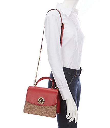 coach coated canvas signature parker top handle bolsa