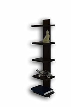 Divine Innovation Designer Wall Mounted 4 Tier Rack and Book Display Shelf - Wenge