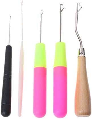 Set Crochet Hook - 5pcs Set Plastic Crochet Needle Braiding Latch Hook Weaving Hair Dreadlock Craft - Plastic Curly 6 Hood Plastic Rug Pin Set Accessory Toggle A Crochet Dreadlock Hair Set Dr