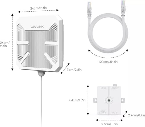 WAVLINK AX3000 Outdoor WiFi 6 Extender, Dual Band Long Range WiFi Repeater/Wireless Access Point/Router with PoE/ 3KM PtP Transmission, IP67 Waterproof, Supports Up to 256 Devices for Camping, Farm