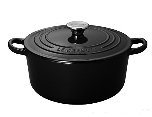 Click Here to See More Images Le Creuset Enameled Cast-Iron 5-1/2-Quart Round French Oven, Black Onyx
