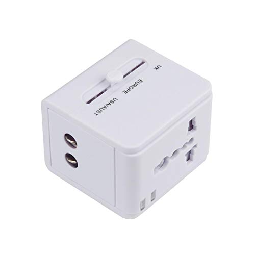 Hot Sale! Travel Adapter,JDgoods World Universal All-in-One Travel Adapter With Dual USB Convertor Wall Plug Power For USA UK EU AUS (White-A)