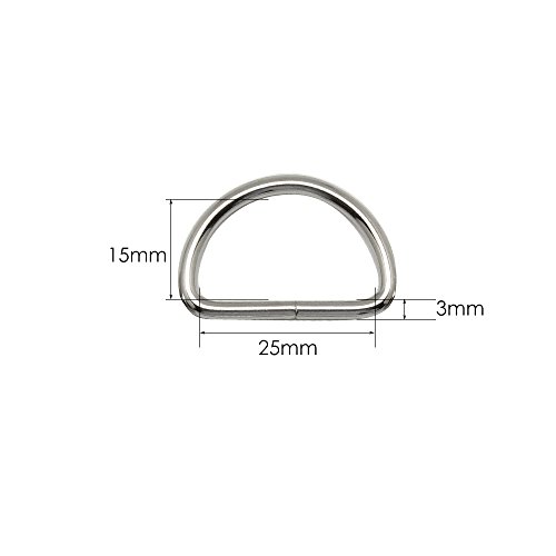 image for Hysagtek 50 x 1 Inch Metal D Ring Buckles For Dog Collars Handbags Web