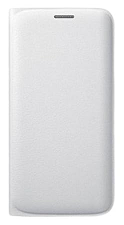 Samsung Flip Wallet Schutzhülle (PU Leder, mit Kreditkartenfach, geeignet für Galaxy S6 Edge) weiß