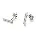 925 Sterling Silver Studs Minimalist Bar Earrings (rhodium-flashed-silver)