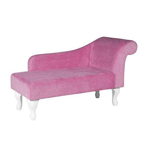 HomePop Youth Chaise Lounge, Pink Velvet Pricepulse