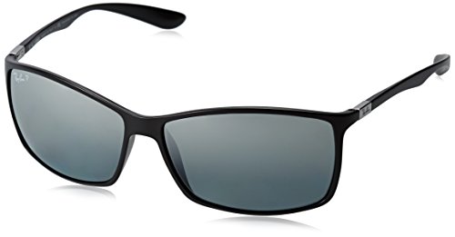 Ray-Ban Liteforce Polarized Rectangular Sunglasses, Matte Black, 62