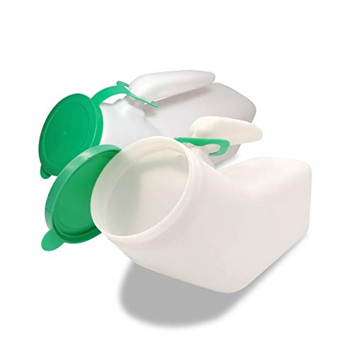 JJ Care Urinals for Men 1000ml (2 Pack), Spill Proof Plastic Pee