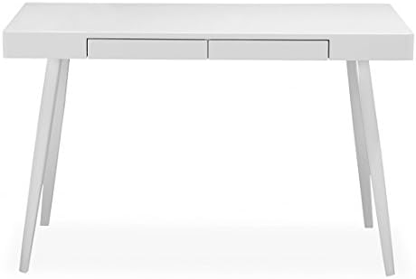Beverly Two Pull-Out Drawer Desk - White Lacquer