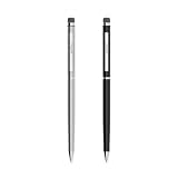 Stylus, amPen Hybrid Twist 2-in-1 Stylus (Black and Brushed Aluminum) (2-Pack) for iPad, iPad Air, iPad Mini, iPhone 6, iPhone 6 Plus, Galaxy S6, Galaxy Tab Series (Interchangeable Tip)