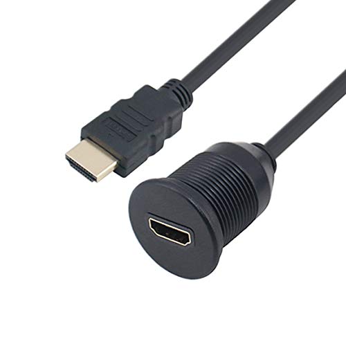 HDMI Panel Flush Mount Cable 6Ftï¼ŒTan QY Male to Female Car Mount Flush Extension Cable Truck Boat Motorcycle Dashboard Flush Mount Mounting Panel (6Ft)