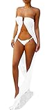Farktop Women Chiffon Long Beach Dress See Through Long Fit Cover Ups Swimsuit Bikini Bathing Suit