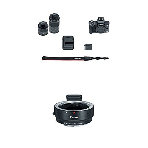 Canon EOS M50 Mirrorless Camera Body and EFM1545mm + EFM 55200mm