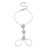 Lux Accessories Floral Handchain Bracelet Hand