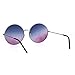 Classic Oversize Joplin Style Hippie Round Circle Lens Sunglasses Silver Blue Purple