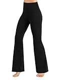 ODODOS Power Flex High Waist Boot Cut Yoga Pants Tummy Control Workout Running 4 way Stretch Boot Leg Yoga Pants With Hidden Pocket,Black,X-Large