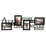 KNL Store A True Love Story Never Ends 4 Picture Collage Photo Frame, 4x6-Inch, Black (Misc.)
