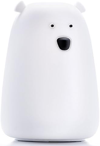 Moogi Color Changing Night Light for Kids - Baby Night Light Bear Lamp, Rechargeable LED Nightlight, Soft Silicone White Night Light