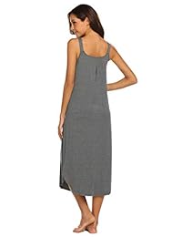 Ekouaer Camisón largo sin mangas para dama, vestido de verano completo para dormir, camisa de noche suave, ropa de dormir, vestidos de salón