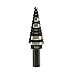 Klein Tools KTSB14 Step Drill Bit #14 Double-Fluted, 3/16 to 7/8-Inch with Easy-to-Read Step Markings and Targets, 3/8-Inch Hex Shank