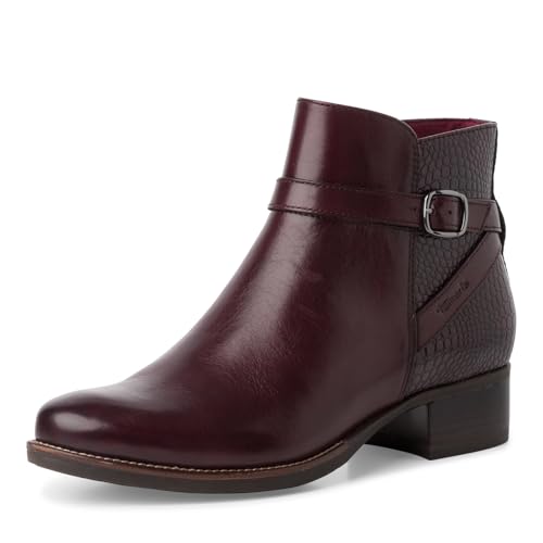 Tamaris Damen Stiefelette Blockabsatz bequem; BORDEAUX, EU 36