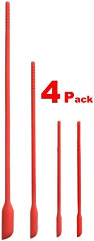 MarMmy 4 Pack - Silicone Makeup Spatula - Get Every Last Drop from Skinny Openings - Especially for Super Slight Opening Kitchen Mustard Ketchup Jar Hand Body Lotion Foundation Lipgloss