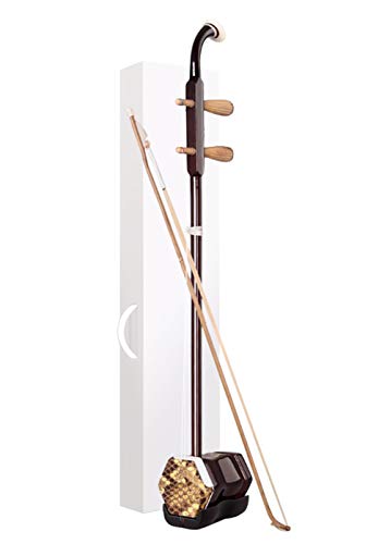 WuYue Chinese 2 Strings Violin Traditional National Instruments Erhu Phoneme Mark for Entry Level Brown Tracery Standard