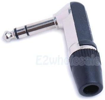 6.3mm (1/4'') Male Right Angle Audio Jack Plug Adapter