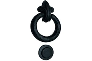 Adonai Hardware"Molid" Antique Heavy Duty Cast Iron Front Entry Sturdy Stylish Ring Door Knockers (Matte Black) for Vintage Wooden Barn Shed Doors, Gates, Fences, Furniture and Farmhouse
