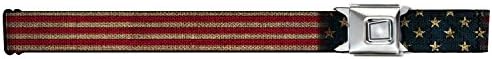 Americana Vintage US Flag Stars and Stripes Red, White and Blue Seatbelt Belt