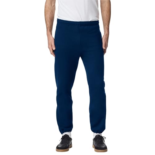 Gildan Men's Fleece Elastic Bottom Sweatpants with Pockets, Style G18100, Navy,…