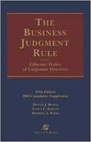 Amazon Com Business Judgement Rule Supplement Fiduciary