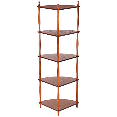 Tribesigns Corner Shelf, 5 Tier Corner Bookshelves Freestanding Small
